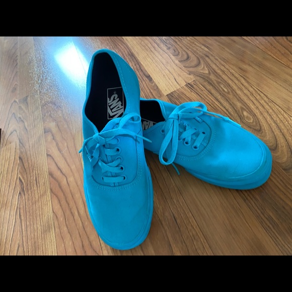 all blue low top vans